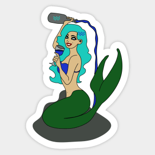 Aquarius Water Astrology Zodiac Sign Mermaid Sticker